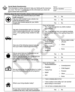 This is a form that asks user about whether they have access to a car, whether getting food is a difficulty. A link to the form as a PDF is available